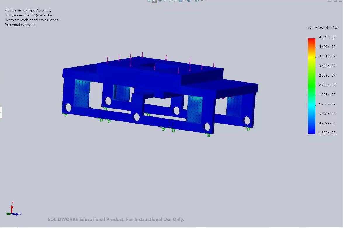 FIG.07 · Von Mises stress in the reinforced frame at 1000 N